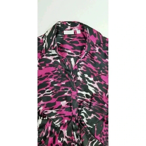 New York & Company Size Medium Women's Stretch Hidden Buttons Long Sleeve Top - Picture 11 of 11